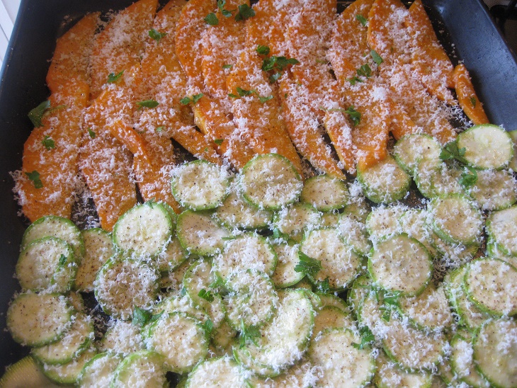 zucca e zucchine al forno
