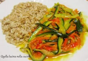 tre cereali al ragù di verdura