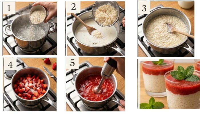 procedimento risolatte con fragole