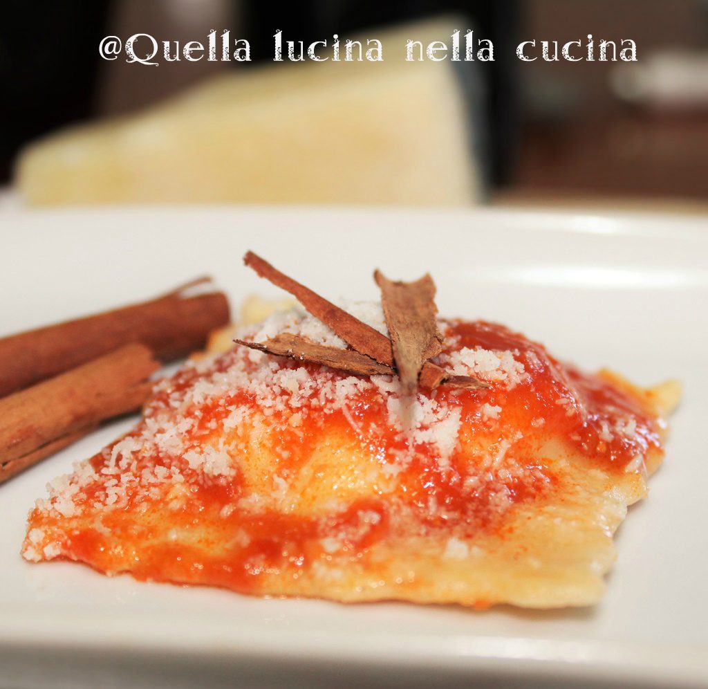 ravioli dolci al sugo di agnello