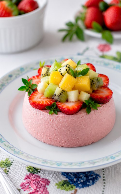 panna cotta fragole e cioccolato bianco