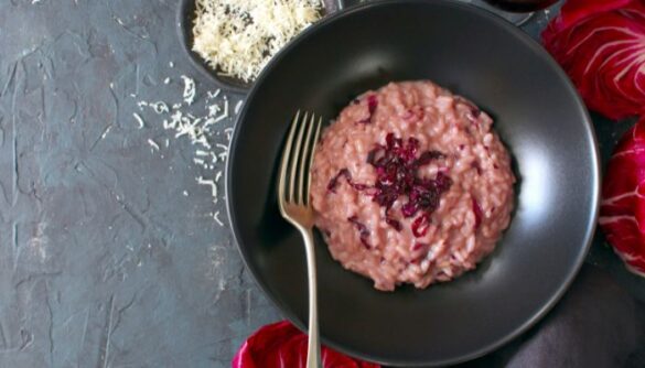 risotto al radicchio in pentola a pressione