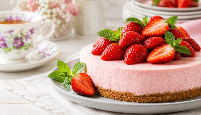 cheesecake alle fragole senza cottura
