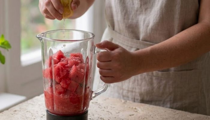 frullare l'anguria per il sorbetto